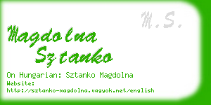 magdolna sztanko business card